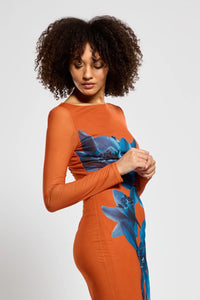 Flora Dress – Orange Floral