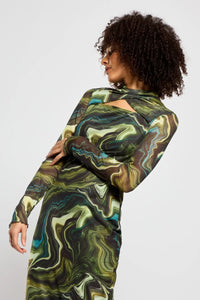 Nasira Dress – Green Print