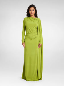 daska long sleeve maxi dress Alya – Chartreuse – Mini Bubble Dress - The Daska satin bias Color:Purple Printed dhv41b