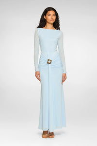 daska blue dress Daska slinky cape detail maxi dress in cobalt blue