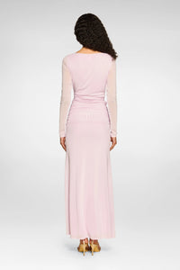 daska pink dress Buy Daska Pink Leo Maxi Dress With Long Sleeves And Side Ruched Detail from Next USA